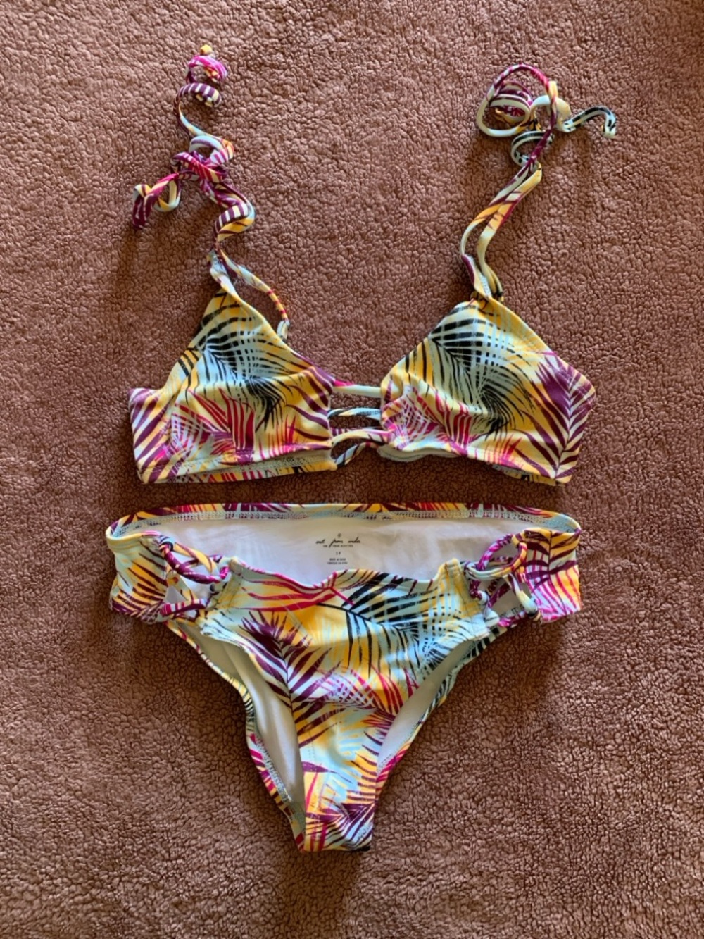 Tropical Leaf Print Bikini Set by Out From Under for Urban Outfitters